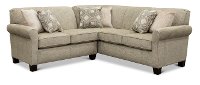 Casual Linen Gray 2 Piece Sectional with RAF Sofa - Angie