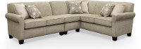 Casual Linen Gray 3 Piece Sectional with RAF Sofa - Angie