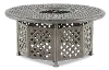 Macan Gray Cast Metal Patio Fire Pit with Accessories