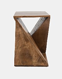 Solid Mango Wood Contemporary Accent Table - Global Archive