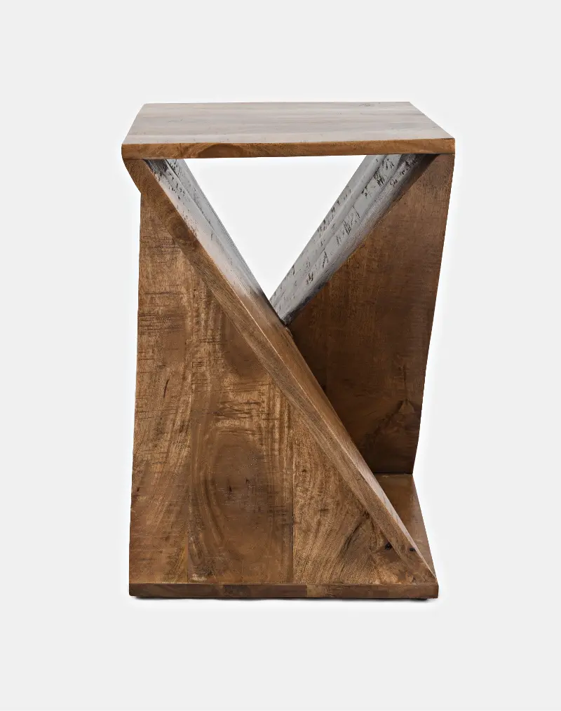 Solid Mango Wood Contemporary Accent Table - Global Archive