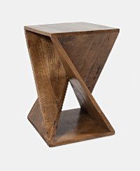 Solid Mango Wood Contemporary Accent Table - Global Archive-4