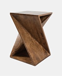 Solid Mango Wood Contemporary Accent Table - Global Archive-5