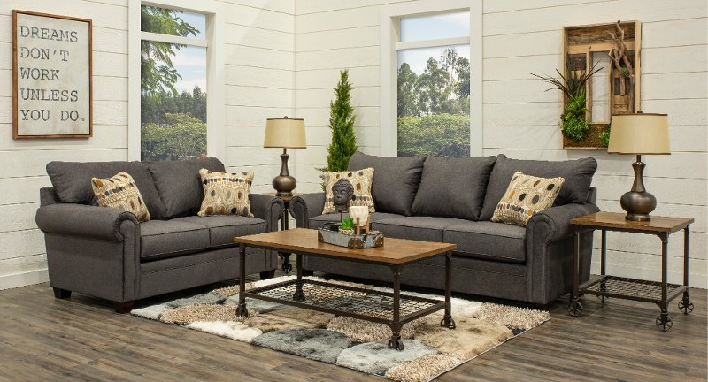 Gray Two Piece Living Room Set