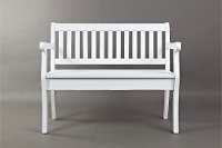 Weathered White Craft Slat Back Storage Bench - Artisan