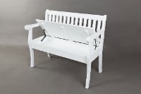 Weathered White Craft Slat Back Storage Bench - Artisan-2