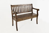 Dakota Oak Craft Slat Back Storage Bench - Artisan