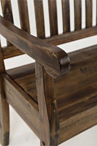 Dakota Oak Craft Slat Back Storage Bench - Artisan-3