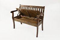 Dakota Oak Craft Slat Back Storage Bench - Artisan-6