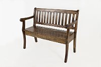 Dakota Oak Craft Slat Back Storage Bench - Artisan-7