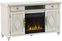 47 Inch Contemporary White TV Stand with Fireplace