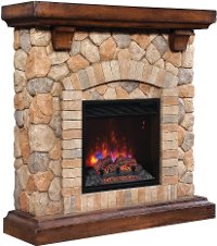 Rustic Stone Wall Fireplace - Tequesta-2