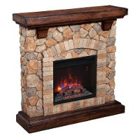 Rustic Stone Wall Fireplace - Tequesta-3