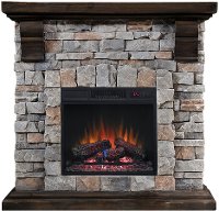 40 Inch Rock Wall Fireplace - Pioneer