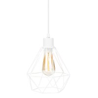 100367 White Hanging Lamp with Metal Geometric Shade - Plog-it-2