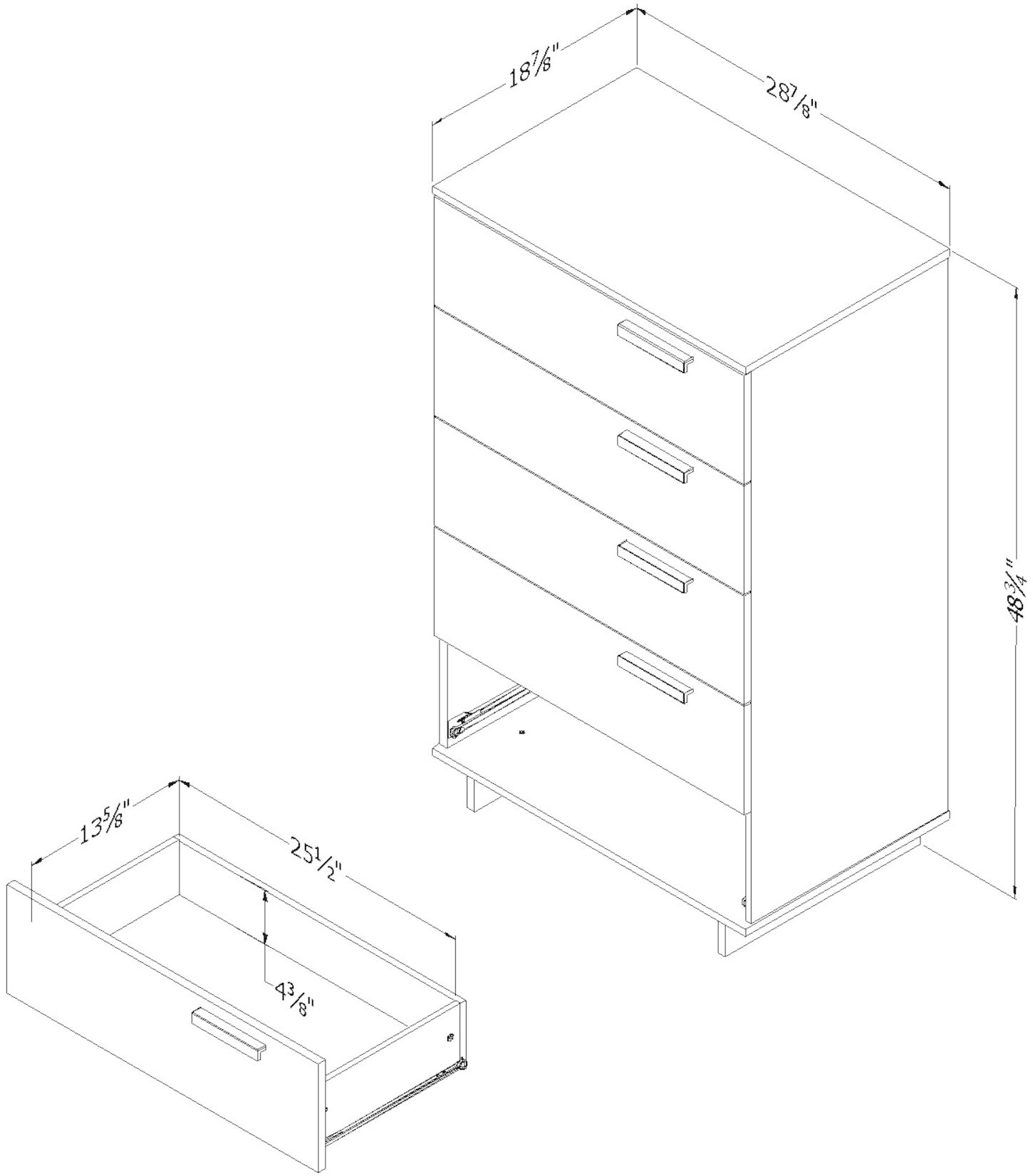 12226 Gray Maple 5 Drawer Chest - Cavalleri-5