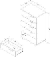 12226 Gray Maple 5 Drawer Chest - Cavalleri-5