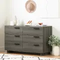 12227 Modern Gray Maple 6 Drawer Double - South Shore
