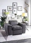 Ferriday Gray Chair with Pullout Ottoman