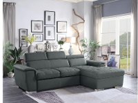 Gray Sectional Sofa with Pullout Sofa Bed and Right-Side Storage Chaise - Ferriday