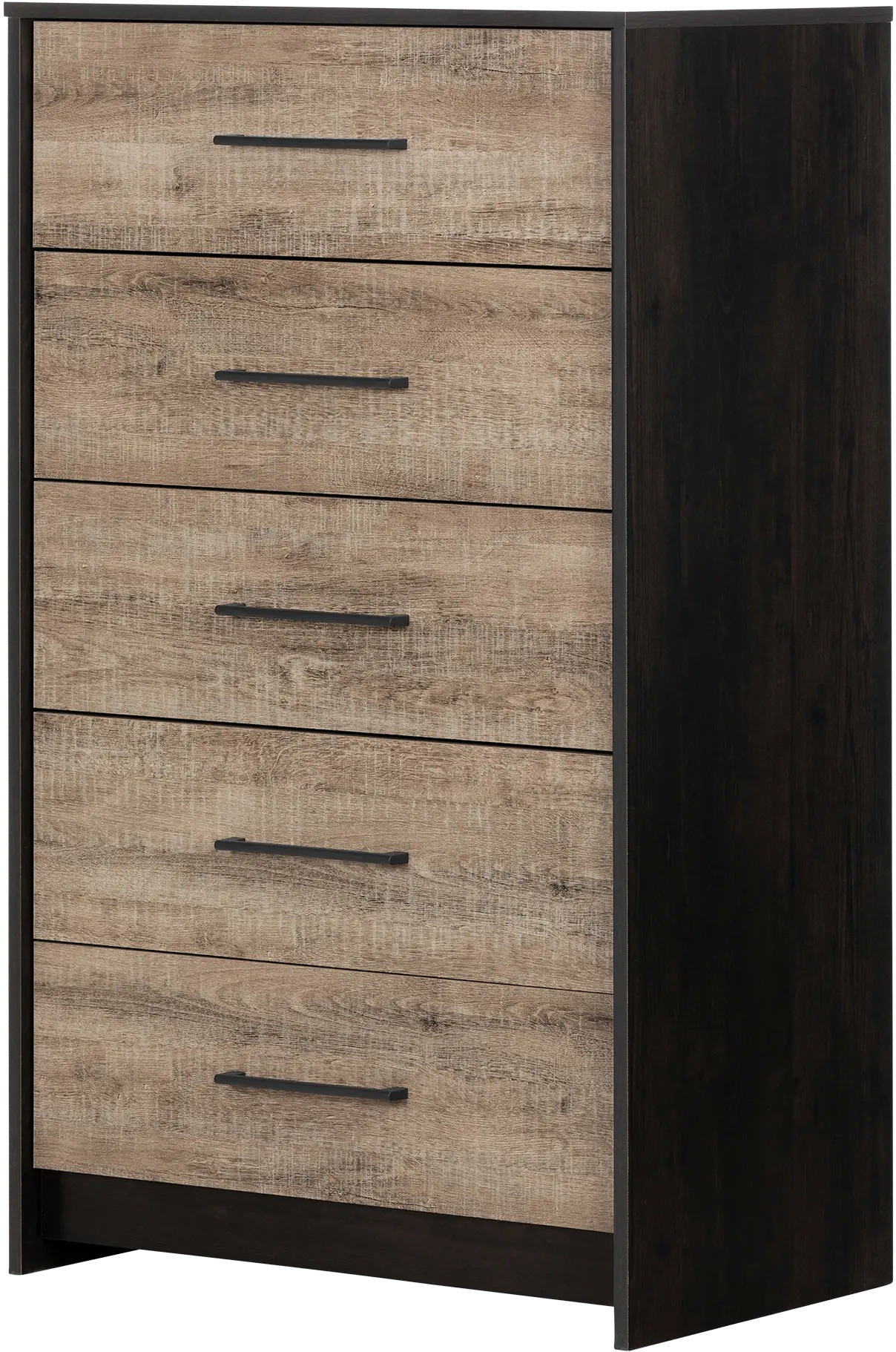 12228 Modern Weathered Oak and Brown 5 Drawer Chest - Londen-4