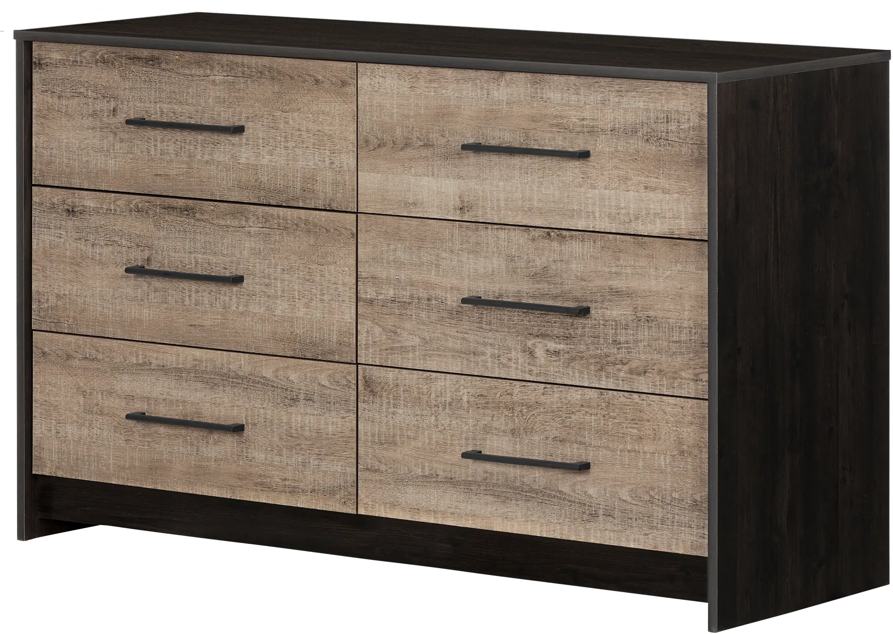 12229 Contemporary Weathered Oak and Brown 6 Drawer Dresser - Londen-5