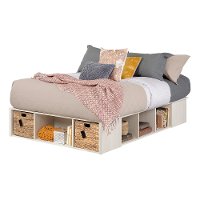 11833 Oak White Full Storage Platform Bed with 2 Baskets - Avilla-7