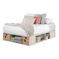 11836 Oak White Queen Storage Platform Bed with 2 Baskets - Avilla-7