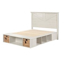 12278 Pale Gray Queen Platform Storage Bed with Baskets - Avilla-2