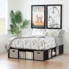 12104 Contemporary Black Platform King Storage Bed - Flexible