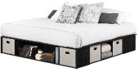 12104 Contemporary Black Platform King Storage Bed - Flexible-3