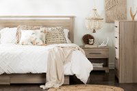 11879 Rustic Oak Queen Platform Bed with Drawer - Step One-2