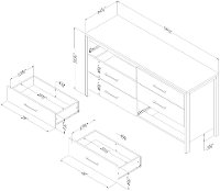 11896 Contemporary Rustic Seaside Pine Dresser - Gravity-7