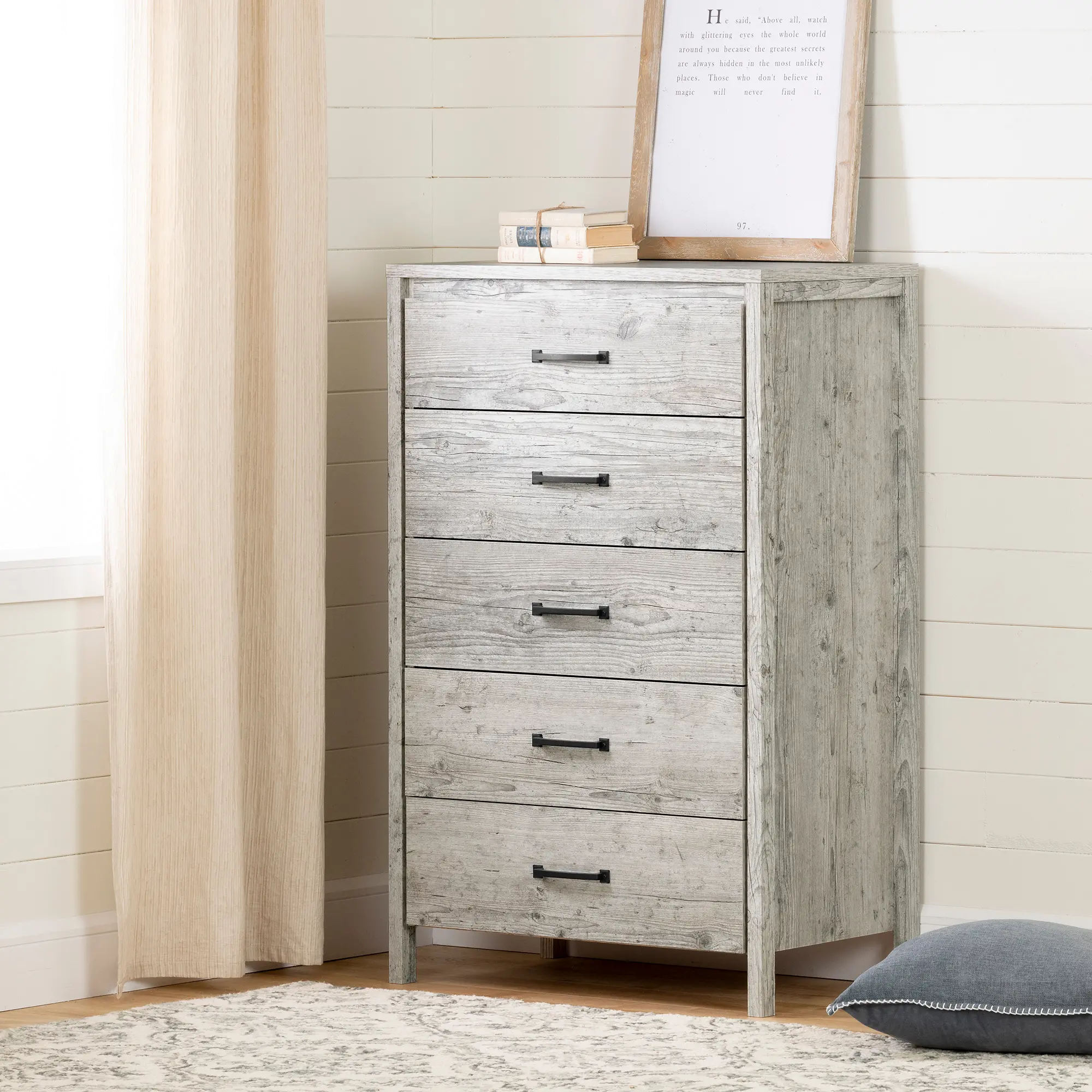 11897 Contemporary Rustic Seaside Pine Chest of Drawers - Gravity-1