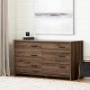 11936 Clearance Modern Walnut 6 Drawer Dresser - Tao