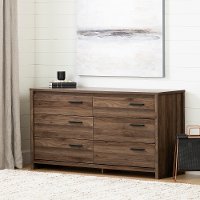 11936 Modern Walnut 6 Drawer Dresser - Tao