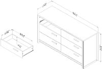 11936 Modern Walnut 6 Drawer Dresser - Tao-5