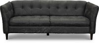 CB09DC Contemporary Black Leather Sofa - Ivan