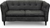 CB09DA Contemporary Black Leather Loveseat - Ivan