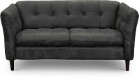 CB09DA Contemporary Black Leather Loveseat - Ivan