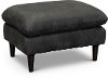 CB09G9 Contemporary Black Leather Ottoman - Ivan