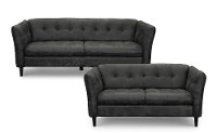 KIT Contemporary Black Leather Sofa - Ivan