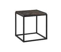 Driftwood Gray End Table with Herringbone Top - Aspen Court-4