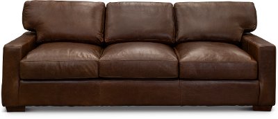 Contemporary Brown Leather Sofa - Native