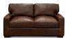 Contemporary Brown Leather Loveseat - Native
