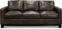 Contemporary Gray Brown Leather Sofa - Maui