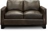 Contemporary Gray Brown Leather Loveseat - Maui