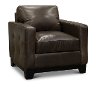 Contemporary Gray Brown Leather Chair - Maui