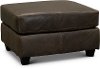 Contemporary Gray Brown Leather Ottoman - Maui