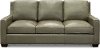 Contemporary Sage Green Leather Sofa - Logan